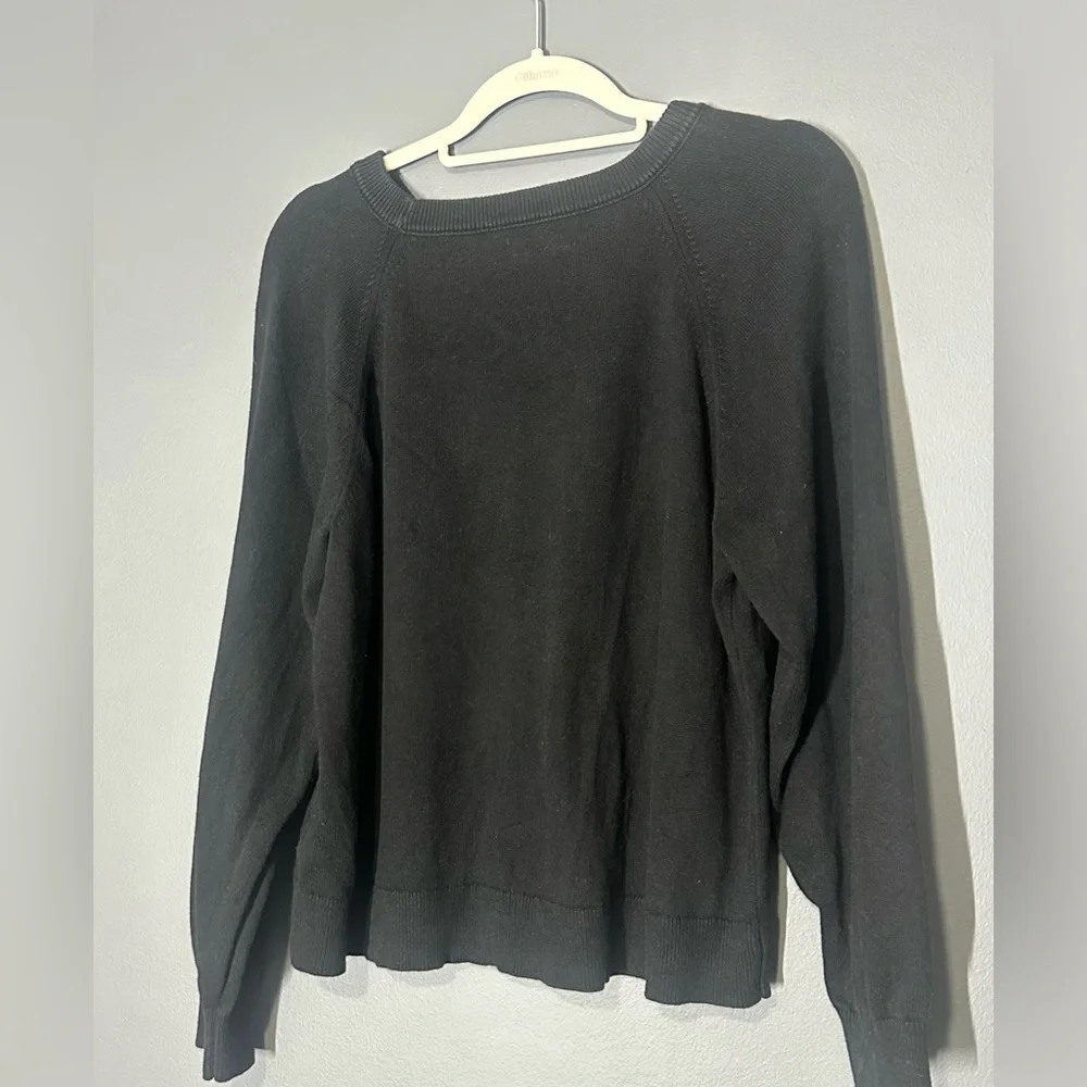 J. Crew cotton cashmere sweater Women’s size medium black - Picture 3 of 8